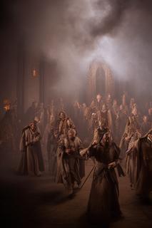  a photo of The Smoke People of legend, approaching the Chapel Perilous, led by Sir Galahad, high quality photo, highly detailed, studio lighting, fine-art photography, tack sharp, HD -s50 -b1 -W512 -H768 -C7.5 -S1579493089